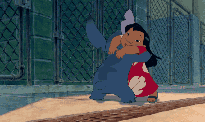 Lilo and Stitch hug Disney gif