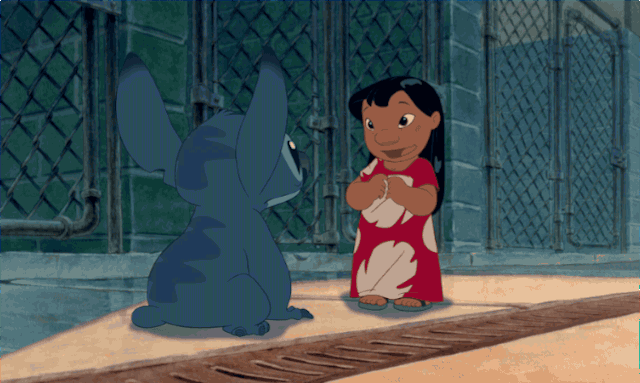 Lilo and Stitch meeting Disney gif