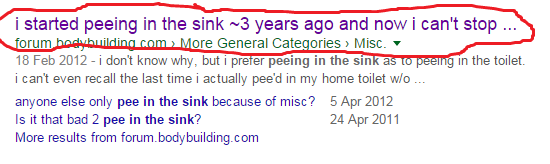 pee in the sink